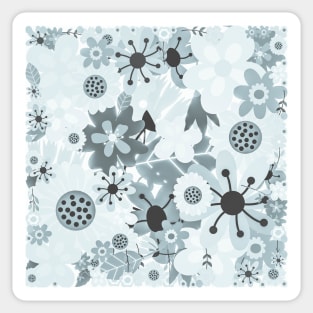 Blue Spring Flower Pattern Sticker